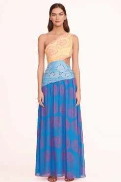 STAUD Occasion Dresses-ASHLYN DRESS - MULTI WHIRLPOOL