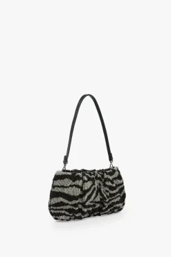 STAUD -BEADED BEAN BAG - BLACK WHITE