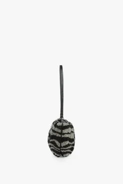 STAUD -BEADED BEAN BAG - BLACK WHITE