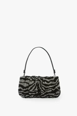 STAUD -BEADED BEAN BAG - BLACK WHITE
