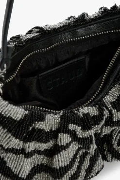 STAUD -BEADED BEAN BAG - BLACK WHITE