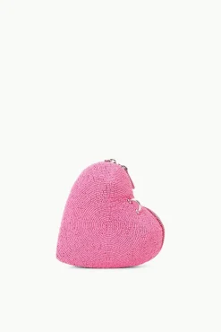 STAUD -BEADED HEART CLUTCH - BLOSSOM