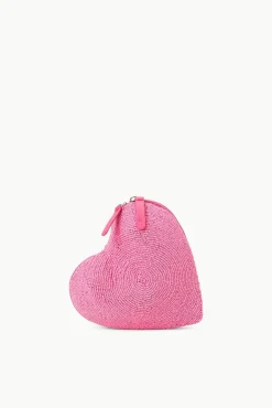 STAUD Bridal Accessories-BEADED HEART CLUTCH - BLOSSOM