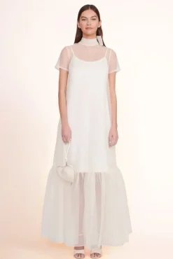 STAUD Bridal Accessories-BEADED HEART CLUTCH - CREAM