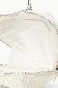 STAUD Bridal Accessories-BEADED HEART CLUTCH - CREAM