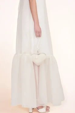 STAUD Bridal Accessories-BEADED HEART CLUTCH - CREAM