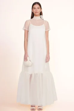 STAUD Bridal Accessories-BEADED HEART CLUTCH - CREAM