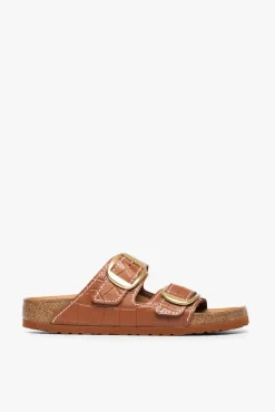 STAUD -BIRKENSTOCK + ARIZONA SANDAL SADDLE CROC EMBOSSED