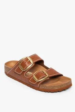 STAUD -BIRKENSTOCK + ARIZONA SANDAL SADDLE CROC EMBOSSED