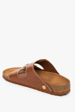 STAUD -BIRKENSTOCK + ARIZONA SANDAL SADDLE CROC EMBOSSED