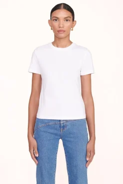 STAUD -CREW NECK T SHIRT - WHITE