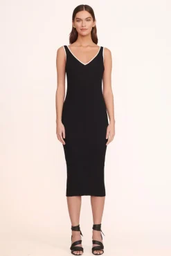 STAUD -DANA DRESS BLACK - BLACK WHITE