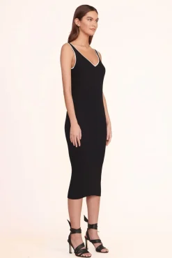 STAUD -DANA DRESS BLACK - BLACK WHITE