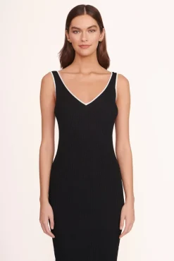 STAUD -DANA DRESS BLACK - BLACK WHITE