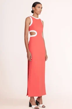 STAUD -DOLCE DRESS - HIBISCUS WHITE