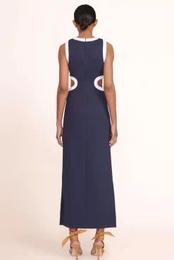STAUD -DOLCE DRESS - NAVY WHITE