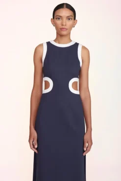 STAUD -DOLCE DRESS - NAVY WHITE