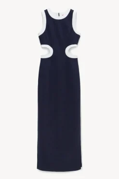 STAUD -DOLCE DRESS - NAVY WHITE
