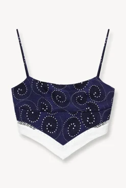 STAUD -LOYALTY TOP - NAVY WHIRLPOOL WHITE