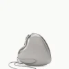 STAUD Bridal Accessories-METAL HEART CLUTCH - SILVER