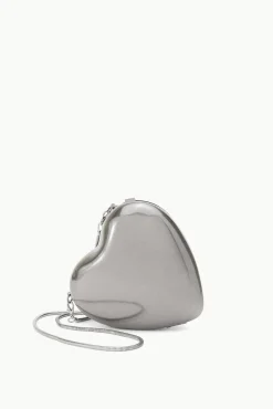 STAUD Bridal Accessories-METAL HEART CLUTCH - SILVER