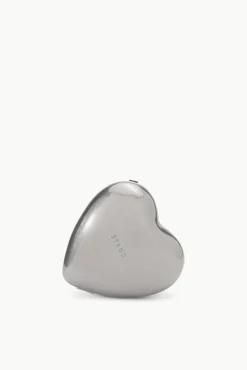STAUD Bridal Accessories-METAL HEART CLUTCH - SILVER