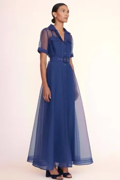 STAUD -MILLIE DRESS ORGANZA - NAVY