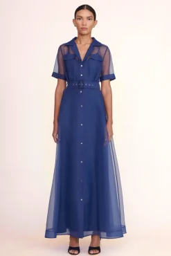 STAUD Occasion Dresses-MILLIE DRESS ORGANZA - NAVY
