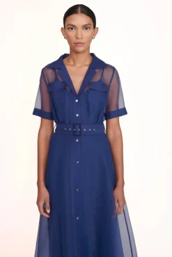 STAUD Occasion Dresses-MILLIE DRESS ORGANZA - NAVY