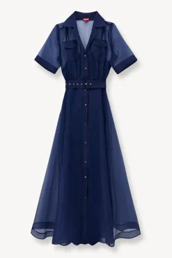 STAUD Occasion Dresses-MILLIE DRESS ORGANZA - NAVY