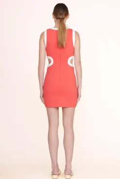 STAUD -MINI DOLCE DRESS - HIBISCUS WHITE