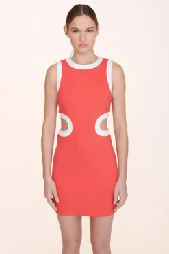 STAUD -MINI DOLCE DRESS - HIBISCUS WHITE