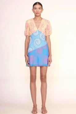 STAUD Occasion Dresses-MINI MILLA DRESS - MULTI WHIRLPOOL