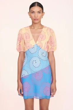 STAUD -MINI MILLA DRESS - MULTI WHIRLPOOL