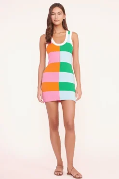STAUD -MINI SEASHORE DRESS - MULTI RUGBY STRIPE