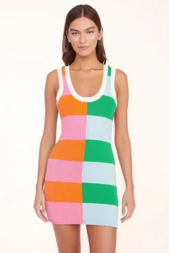 STAUD -MINI SEASHORE DRESS - MULTI RUGBY STRIPE
