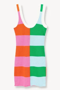 STAUD -MINI SEASHORE DRESS - MULTI RUGBY STRIPE