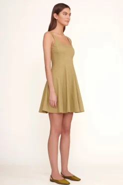 STAUD -MINI WELLS DRESS - KHAKI
