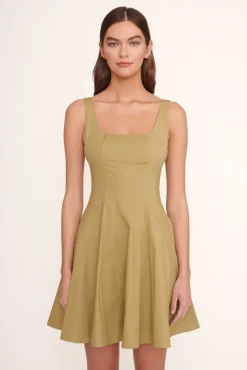 STAUD -MINI WELLS DRESS - KHAKI