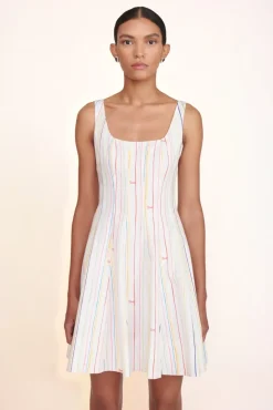 STAUD -MINI WELLS DRESS - MULTI STRIPE