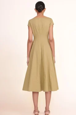 STAUD -SHORT SLEEVE WELLS DRESS - KHAKI