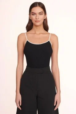 STAUD -SOLEIL TOP - BLACK WHITE