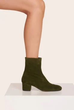STAUD - AIMEE SHORT BOOT OLIVE SUEDE
