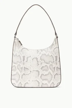 STAUD - ALEC BAG SNAKE EMBOSSED BLEACHED
