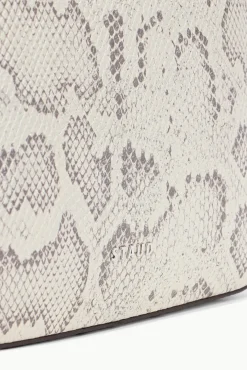STAUD - ALEC BAG SNAKE EMBOSSED BLEACHED