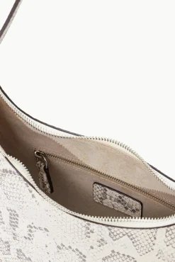 STAUD - ALEC BAG SNAKE EMBOSSED BLEACHED