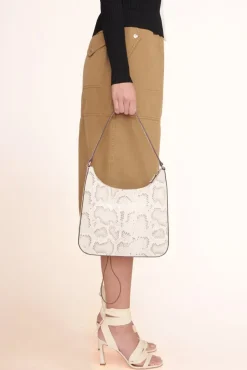 STAUD - ALEC BAG SNAKE EMBOSSED BLEACHED
