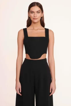 STAUD - ALICE TOP TWILL BLACK