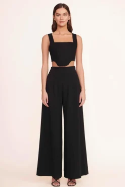 STAUD - ALICE TOP TWILL BLACK