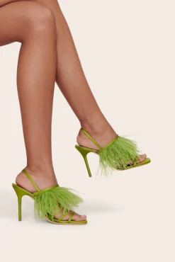 STAUD - ANISE FEATHER HEEL ACID GREEN